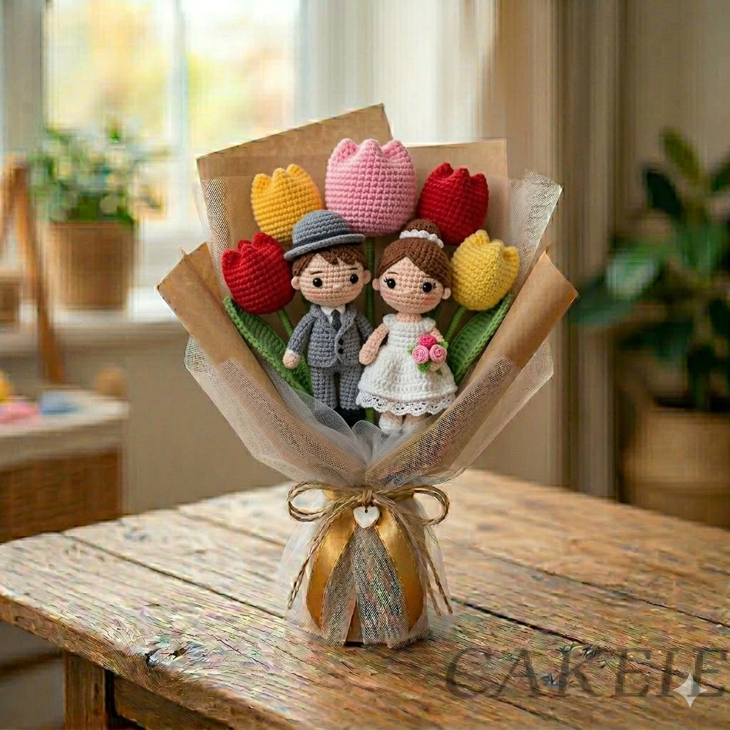 Crochet Couple Love Bouquet